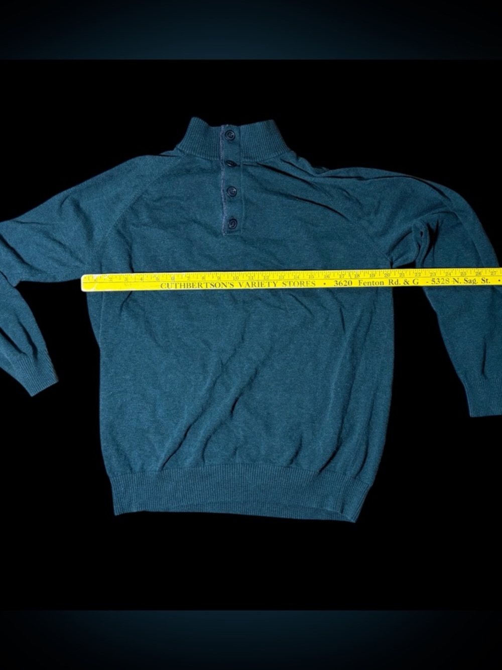 Green Button-Neck Sweater - Picture 8 of 13